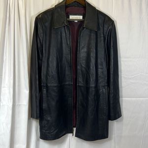 Vintage leather zipped parka black xl women’s preloved